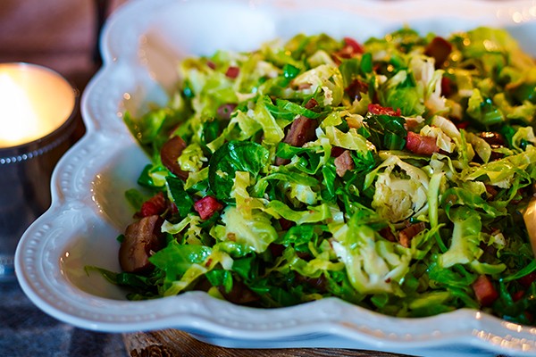 Greens With Shallot, Pancetta And Chestnut Butter Recipe