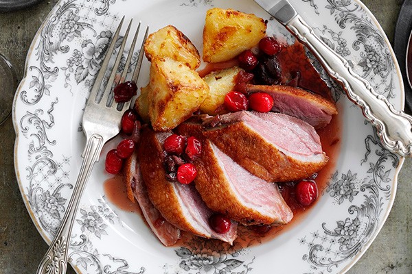 Roast Duck Recipe with Cranberry Sauce
