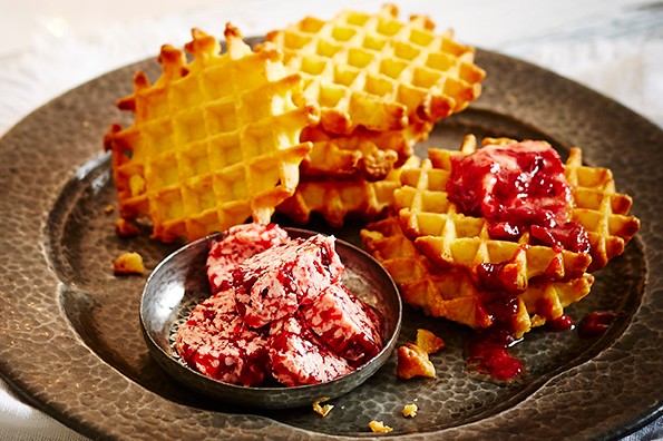 Waffle Recipe with Cranberry Butter