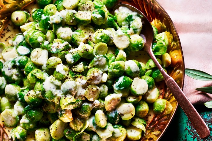 Fried Brussels Sprouts Recipe with Cheese