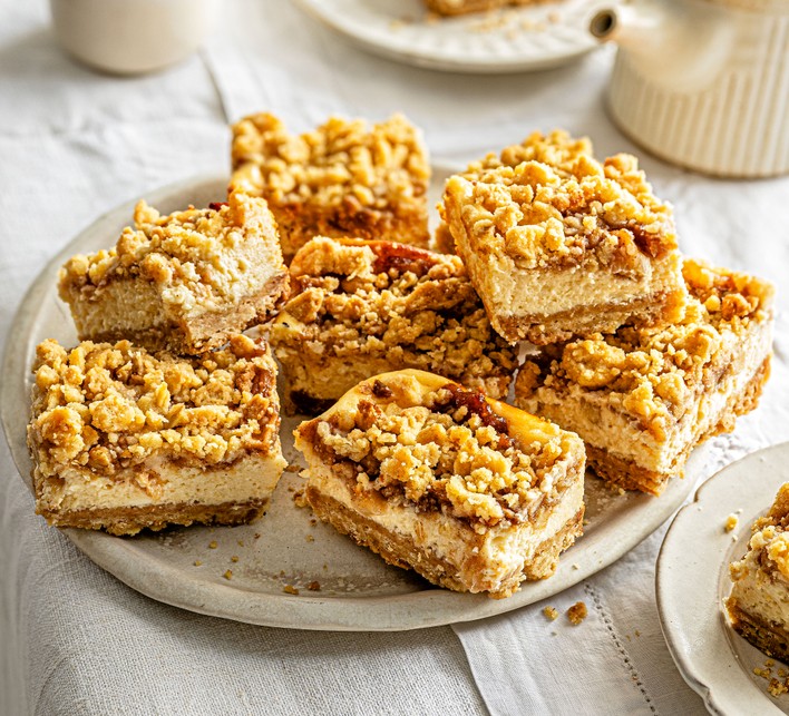Caramelised apple and brown butter cheesecake bars