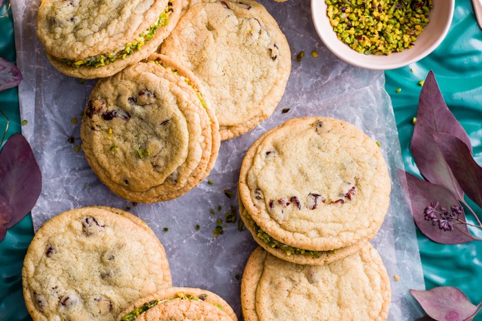 Pistachio Sandwich Cookie Recipe with Cranberries