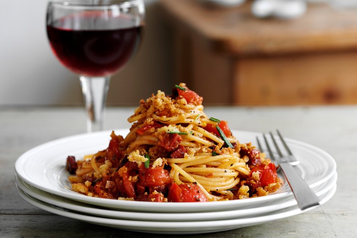 Chorizo Spaghetti Recipe with Pangritata