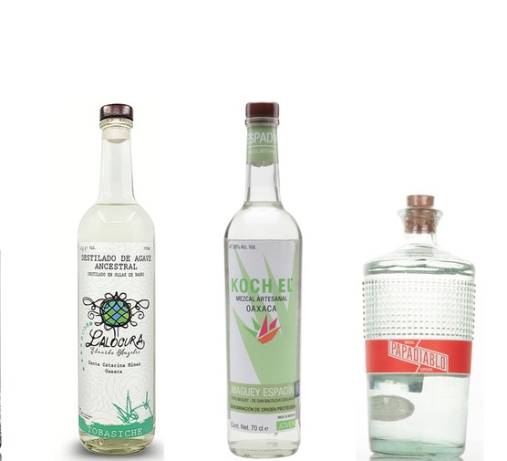 Seven bottles of mezcal