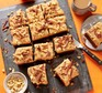 Chocolate and peanut butter sheet cake cut into squares