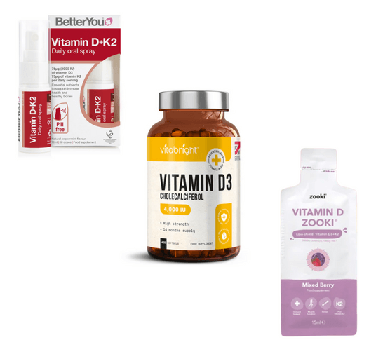 Three packs of vitamin D supplements